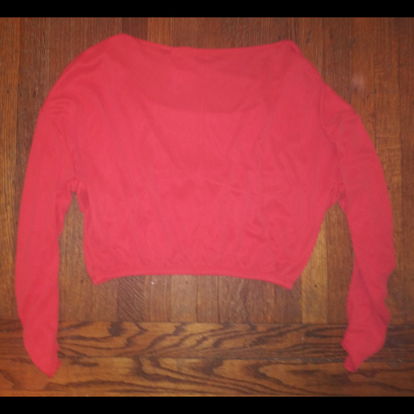 UO Silence + Noise Melon Long Sleeve Crop Top - Picture 3 of 4